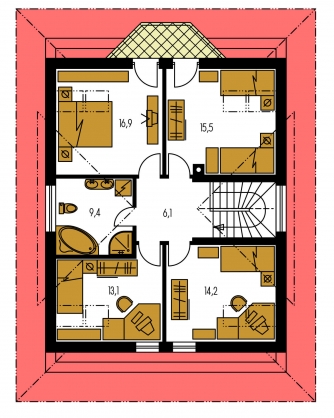 Plan de sol du premier étage - RIVIERA 195